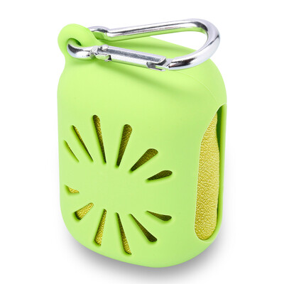 

Quick Dry Towel Camping Hiking Traveling Compressed Mini Towel with Silicon Case