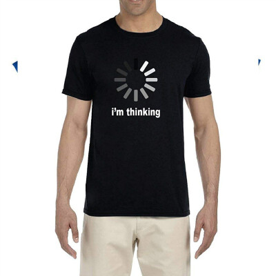 

BROOKLYN VERTICAL Im Thinking Loading Sign Funny T Shirt Graphic Unisex