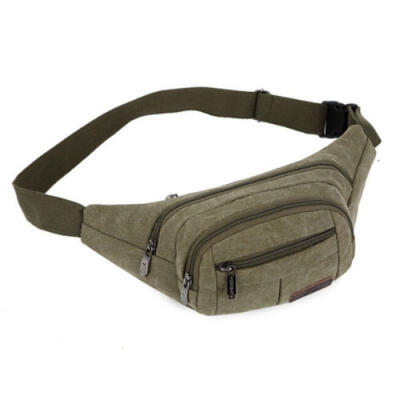 

Men Canvas Shoulder Wallet Messenger Waist Pack Belt Bag Pouch Travel Hip Purse