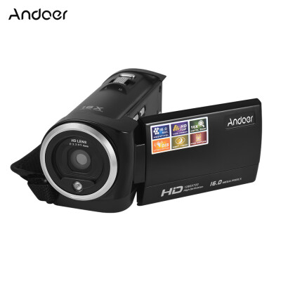 

Andoer DV-107 Portable HD 720P Digital Video Camera Camcorder DV Recorder 16MP 16X Zoom Supports Night Vision Anti-shake Function