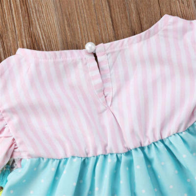 

USA Canis Newborn Kids Baby Girls Flamingo Party Pageant Dress Sundres Clothes