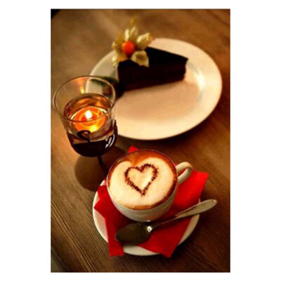 

UpperX Diy Diamond Painting Cross Stitch 5D Diamond Mosaic Set Full Diamond Embroidery Handmade Needlework Coffee Candles