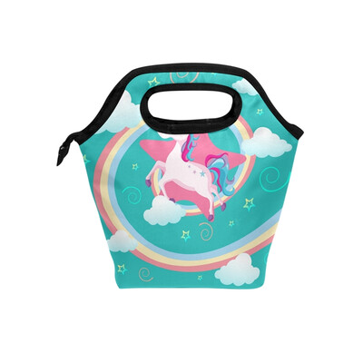 

Lunch Bag Tote Bag Rainbow Unicorn Travel Picnic Organizer Lunch Holder Handbags Lunch Bag Box for Office