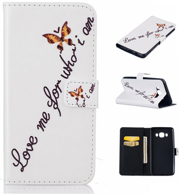 

Butterfly Design PU Leather Flip Cover Wallet Card Holder Case for Samsung Galaxy J5 (2016)/J510