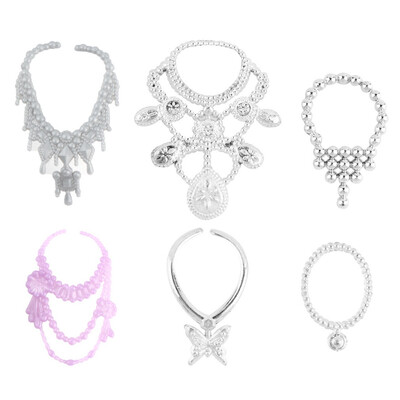 

6pcs Fashion Plastic Chain Necklace For Barbie Doll Party Accessories