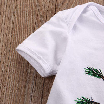 

Cotton Kids Baby Girl Boy Pine Tree Romper Bodysuit Jumpsuit Outfits US Stock