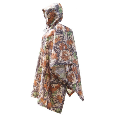 

3 in 1 Multifunctional Outdoor Military Travel Camouflage Raincoat Poncho Backpack Rain Cover Waterproof Tent Mat Awning Mountaine