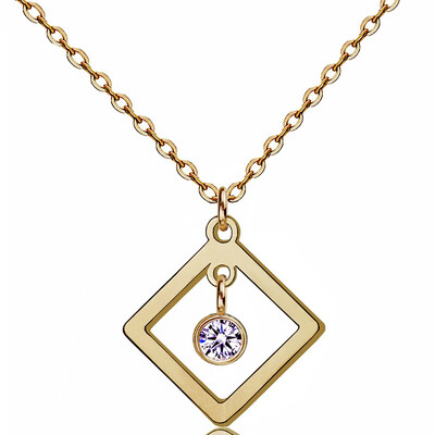 

YISHIZHIAI square geometric pendant hollow necklace clavicle necklace fashion womens accessories 4457