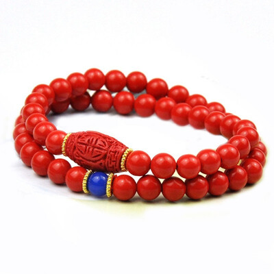 

Red cinnabar bracelet from the year of the birth of womens jewelry to attract wealth&ward off evil cinnabar bracelet 2 circle