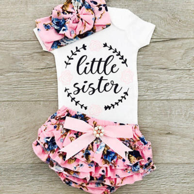 

Newborn Kid Baby Girl Outfit Floral Clothes Romper Jumpsuit BodysuitPants Set B