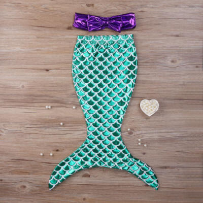 

UK Stock Kids Baby Girls Mermaid Tail Swimmable Swimsuit Swimwear Bathing Suit