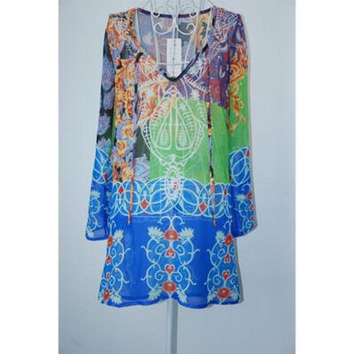 

Women Swimwear Bikini Beach Wear Cover Up Kaftan Ladies Summer Short Mini Dress