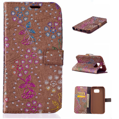 

Brown Peacock pattern Embossed PU Leather Wallet Case Classic Flip Cover with Stand Function and Credit Card Slot for SAMSUNG GALAXY S7 Plus