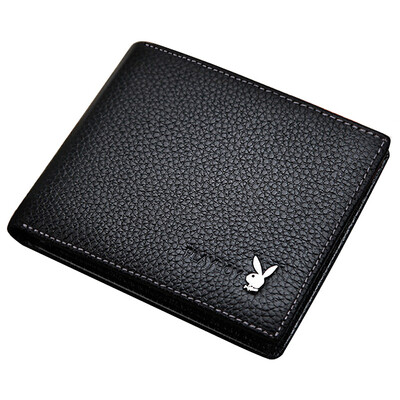 

Playboy Playboy Men&39s Multi-function Wallet Business Short Money Chuck Cushion Leather Leather Dolls Multi-Card Wallet PAA2322-6B Black