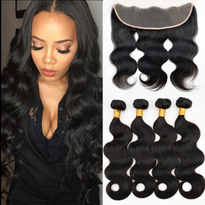 

Brazilian Virgin Hair With Closure Brazilian Body Wave With Lace Frontal Closure 13X4 Ear To Ear Lace Frontals Free Part On Sale