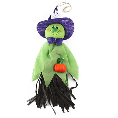 

UpperX 1 Pc 33x17cm Cute Ghost Hanging Hangtag Halloween Decoration Kids Funny Joking Toys Props Halloween Party Supplies green