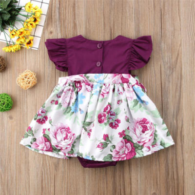 

Newborn Baby Girls Flower Romper Dress Bodysuit Jumpsuit Outfit Babysuit Clothes