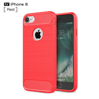 

Fivice iphone 8 case Luxury brushed carbon fiber TPU soft shell