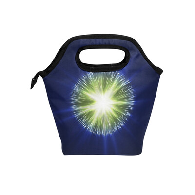 

Lunch Tote Bag Green Ball Travel Picnic Insulated Lunch Handbags Portable Zipper Lunch Bag Box