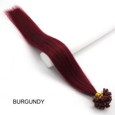

Pre Bonded Nail U Tip Keratin Fusion Real Hair Womens Human Hair Extension Straight 100s 16-26inches