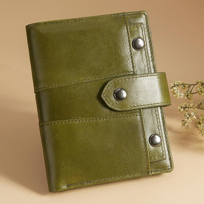 

Genuine Leather Women Wallet&Purse Female Small Portomonee Lady Money Bag Coin Purse Card Holder Perse Green for Girl