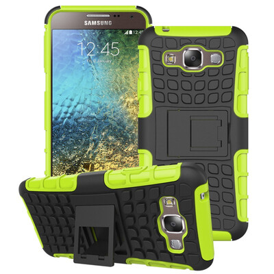 

Fivice Samsung E5 Case TPU anti-fall tire pattern back clip bracket phone case