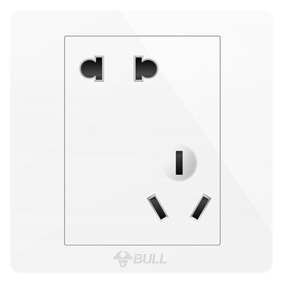 

Bull (BULL) switch socket G07 series open double control five holes with switch socket single open 86 type panel G07E334 white