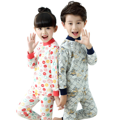 

Antarctic Nanjiren children&39s underwear boys&girls in the end of the collar Qiuqiu pants pajamas cotton wool suit lively small snowflake 110