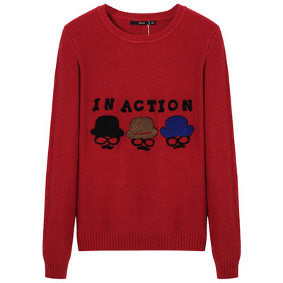 

Semir Ladies simple round necklace headset cartoon sweater backing shenzhen Korean tide 19416070906 red tone S