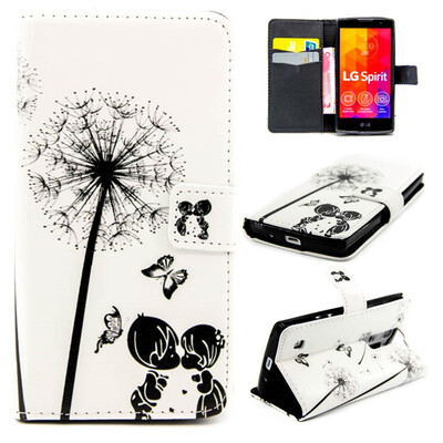 

Children&dandelion Design PU Leather Flip Cover Wallet Card Holder Case for LG Spirit H422
