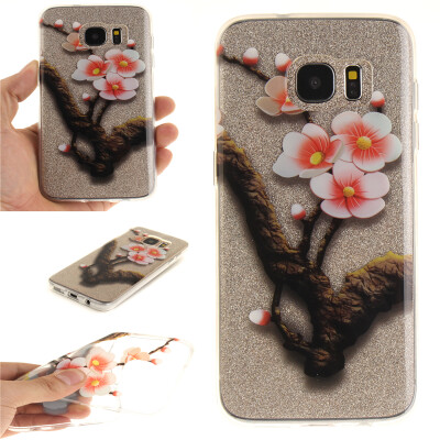 

Four plum blossoms Pattern Soft Thin TPU Rubber Silicone Gel Case Cover for SAMSUNG GALAXY S7 Edge