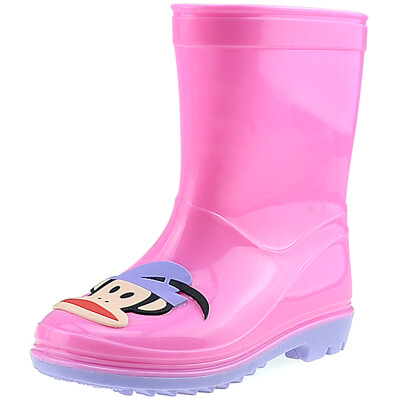 

【Jingdong supermarket】 PaulFrank mouth monkey rain boots in the tube waterproof plastic shoes sets of shoes children men and women baby fashion boots PF1011 pink 32 yards