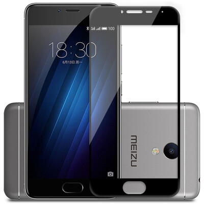 

Pizza Meizu Charm Blue 3s Tempered Film Mesh Blue 3 Full Screen Full Coated Tempered Glass Film HD Mask Black