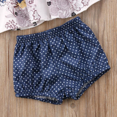 

2PCS SetToddler Kids Baby Girls Outfits Clothes T-shirt TopsPantsShortsSkirt