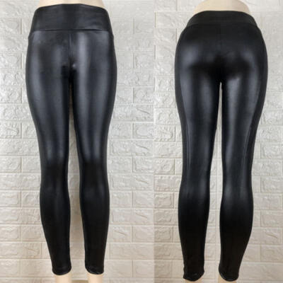

New Shiny Bling Faux Patent Leather Stretch Leggings Wet Look PVC Pants Trousers