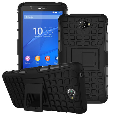 

Fivice Sony E4 Case TPU anti-fall tire pattern back clip bracket phone case