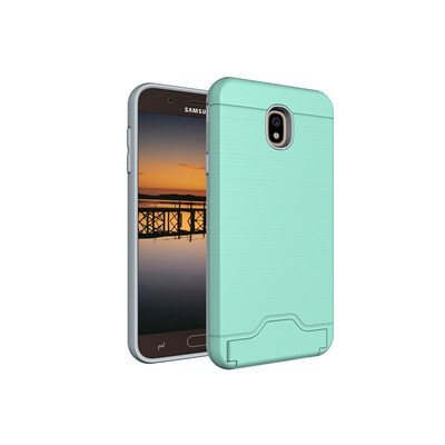 

Fivice Samsung J7 2018 Case TPU all-inclusive anti-drop brushed card with bracket mobile phone case