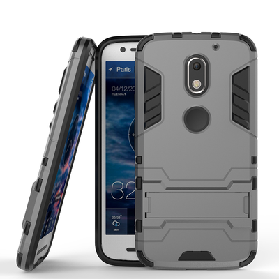 

Серый Slim Robot Armor Kickstand Ударопрочный жесткий корпус из прочной резины для MOTO E3/ROKRE3