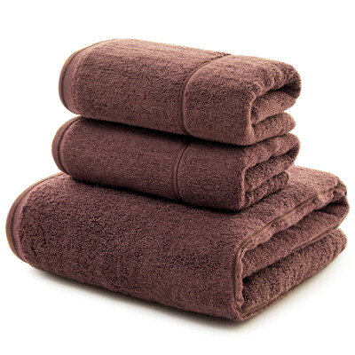 

Jingdong Supermarket] Sanli long-staple cotton A class of standard plain cashmere towel 2 + towel 1 piece of three-piece combination of random cutting cut more specifications towel class Dingzi brown