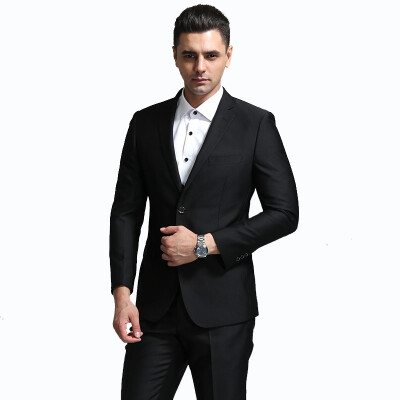 

ANGELOYANG men's suit suit men's Korean business casual casual wear suit suit suit 608 black XXL / 185A