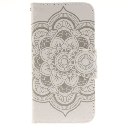 

White flowers Design PU Leather Flip Cover Wallet Card Holder Case for LG G5