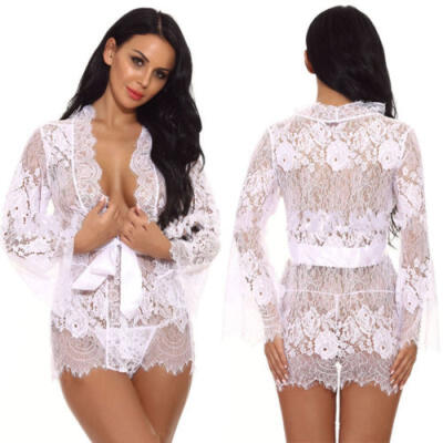 

New Plus Size Underwear Lace Sleepwear Lingerie Set Womens Bridal Babydoll Dress