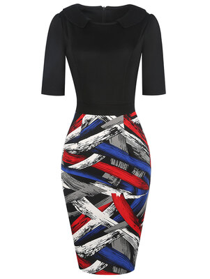 

Color Block Bodycon Formal Work Dress