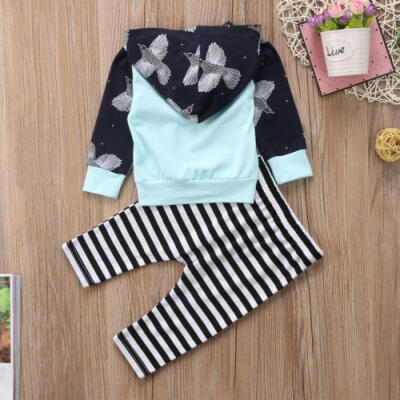 

Newborn Baby Girls Boys Kids Hooded Tops ShirtLong Pants Outfits Set Tracksuit