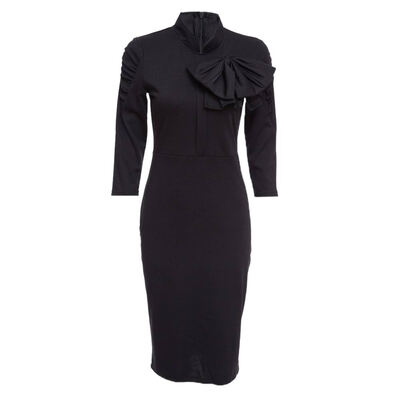 

Women Large Butterfly 34 Length Sleeve Slim Fit Thin Package Hip Bodycon Dress