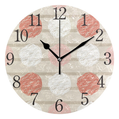 

Wall Clock Arabic Numerals Design Polka Dot Pattern Round