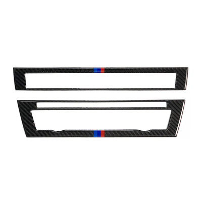 

Carbon Fiber Car CD Control Panel Cover 2 Pcs CD Panel Frame Trim Sticker Decoration For BMW F10 5 Series 2011-2017