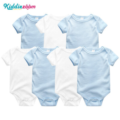 

7PCSLot Print Cartoon Baby Girls Clothes Bodysuits Clothing Sets Baby Boy Clothes Cotton Newborn Rompers Short Sleeve Babywear