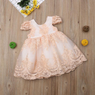 

Baby Girls Embroidered Dress Large Bowknot Princess Bridesmaid Party Formal New