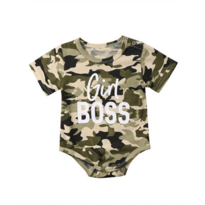 

US Kids Baby Boys Girls Camo Bodysuit Romper T-shirt Tops Matching ClothesHZ